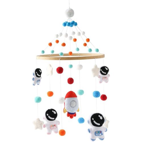 Baby Mobile for Crib, Space Mobile for Crib, Astronaut Crib Nursery Mobile for Boys Girls, Astronaut Wind Chime Mobile for Bassinet for Infant Bedroom Hanging Decoration Toy