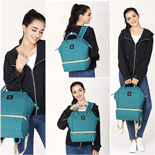 Breast Pump Backpack - Cooler and Moistureproof Bag Double Layer for Mother Outdoor Working Backpack with USB Charging Port, Large (Geen) - Green