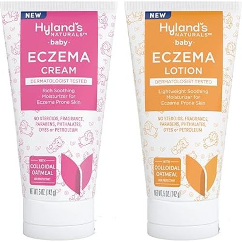 Hyland's Baby Eczema Cream and Hyland's Baby Eczema Lotion, With Colloidal Oatmeal, 10 ounce (2 pack of 5 Ounces)