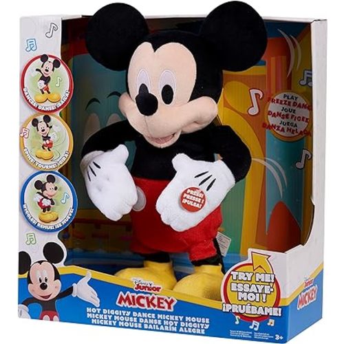 Disney Junior Mickey Mouse Hot Diggity Dance Mickey Feature Plush, Motion, Sounds, and Games, Kids Toys for Ages 3 Up by Just Play