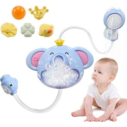 Elephant Shower Head for Baby, Bubble Machine for Bathtub, Non-Slip Elephant Bath Sprayer for Garden, Pool, Swimming for Kids 1-5