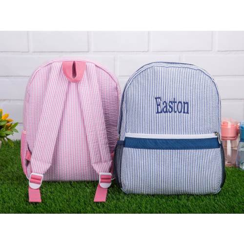 Personalized Baby Backpacks, Toddler School Bag, Monogrammed Toddler Backpacks, Seersucker Backpack,  Preschool Book Bag, Custom Baby Gift