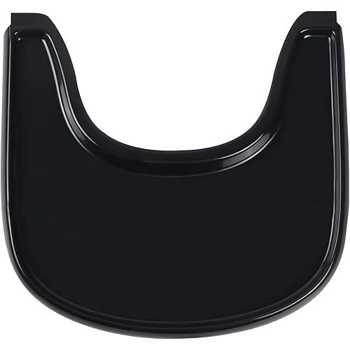High chair tray compatible with Stokke Tripp Trapp chair with smooth surface and strong suction - Made from food safe plastic (BPA BPS BPF lead and phthalate free) (Black)