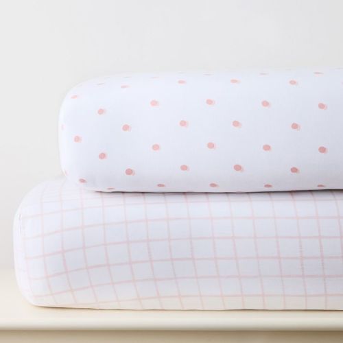 Painterly Grid & Shadow Dot Crib Sheet Bundle