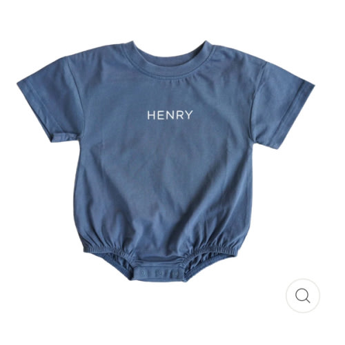 Personalized Short Sleeve Bubble Romper | Earthy Neutrals