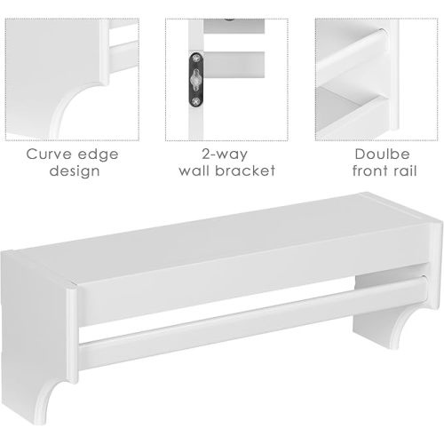 UTEX Nursery Book Shelves for Wall Set of 4, Floating Book Shelf for Kids Rooms, Small Wall Mounted Baby Bookshelf for Nursery Decor Playroom Toy Storage, 16.3 Inch