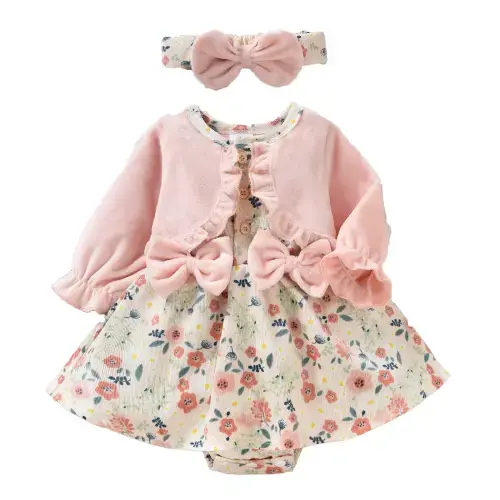 WILLA Bowtie Romper Dress - Hazel & Bo-6-9 mos
