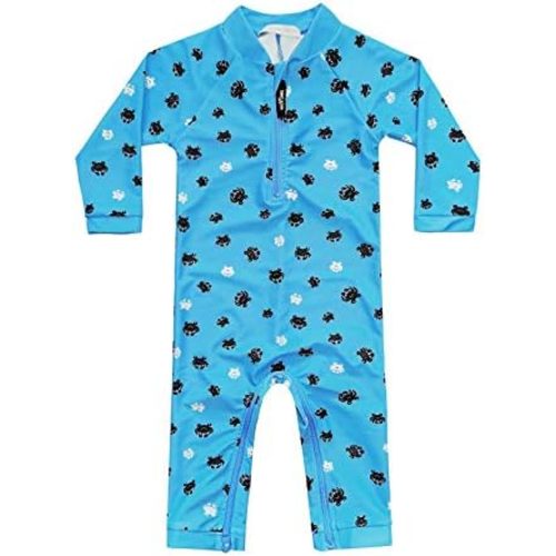 weVSwe Baby Toddler UPF 50+ Sun Protection Rash Guard Long Sleeve Swimsuit with Crotch Zipper