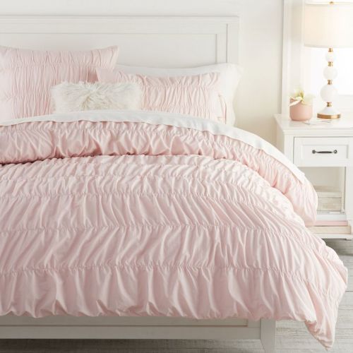 Ruched Organic Duvet Cover