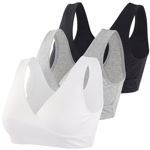 Topwhere Women's Cotton Wireless Sleep Bra for Nursing and Maternity