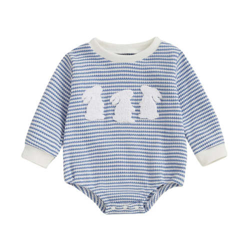 Baby Girls Boys Bubble Romper Easter Clothes Bunny / Carrot Embroidery – August + Willow