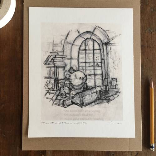 The Redwall Sketchbooks Print Series #1. Father Abbot, A Redwall Winter's Tale