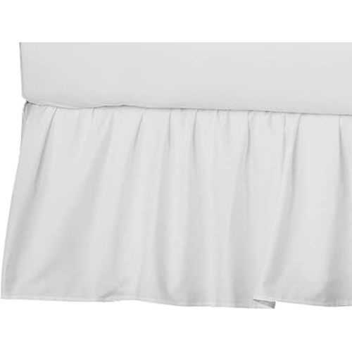 American Baby Company Ultra Soft Microfiber Ruffled Porta/Mini-Crib Skirt, White, for Boys and Girls