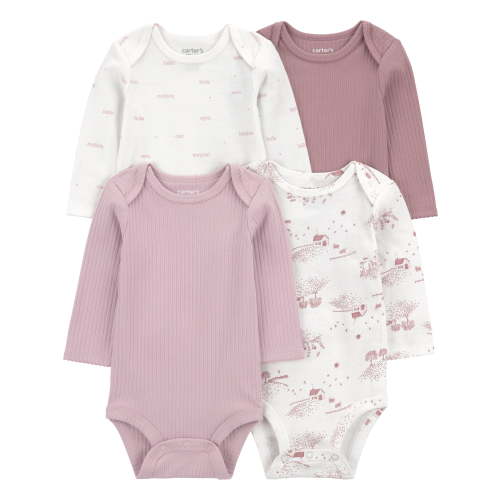 Carter's Child of Mine Baby Bodysuits, 4-Pack, Sizes Preemie-18 Months