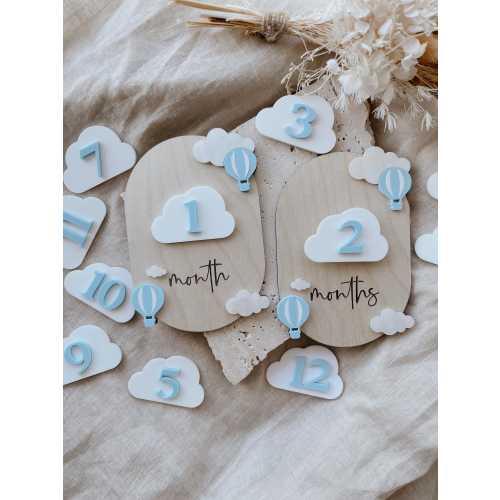 Blue milestone plaques | Baby interchangeable milestone cards  | Acrylic Milestone cards