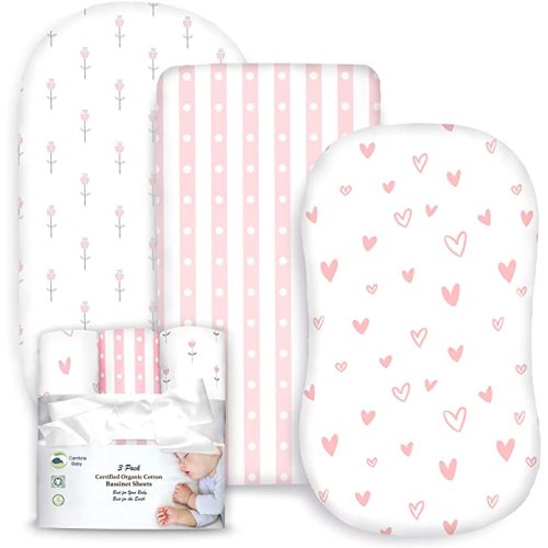100% Organic Cotton Fitted Bassinet Sheets