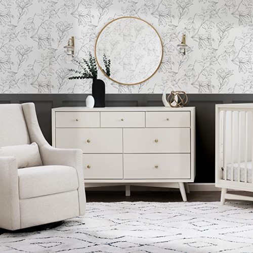 Babyletto Palma 7-Drawer Assembled Double Dresser in Warm White, Greenguard Gold Certified