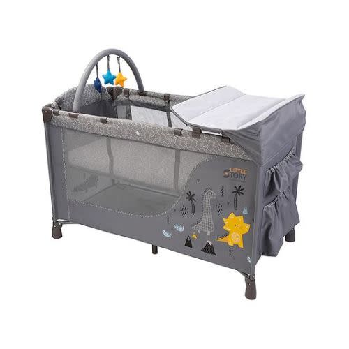 Little Story Foldable 2-in-1 Cot & Playard with Changing Station and Organizer, Safety Sides, Wheels - Grey Online in Oman, Buy at Best Price from FirstCry.om - 16d91ae202d38