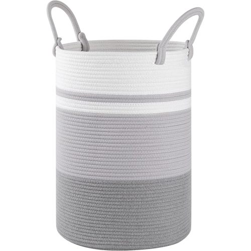 Laundry Basket, Laundry Hamper, Baby Nursery Hamper, Foldable Laundry Hamper with Handles, Storage Blanket Clothes Toys in Bedroom, Living Room-13.8 "L * 19.7 "H-Gradient Grey