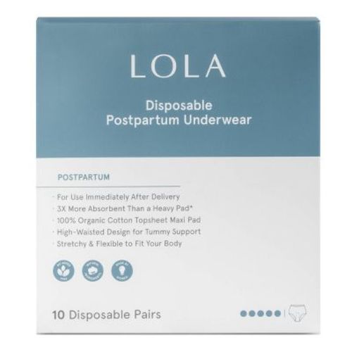 Lola Postpartum Underwear With Organic Cotton Maxi Pad - 10ct