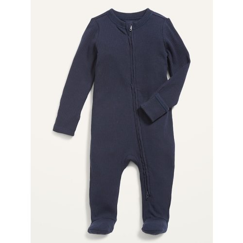 Ribbed 2-Way-Zip Sleep & Play Footed One-Piece for Baby