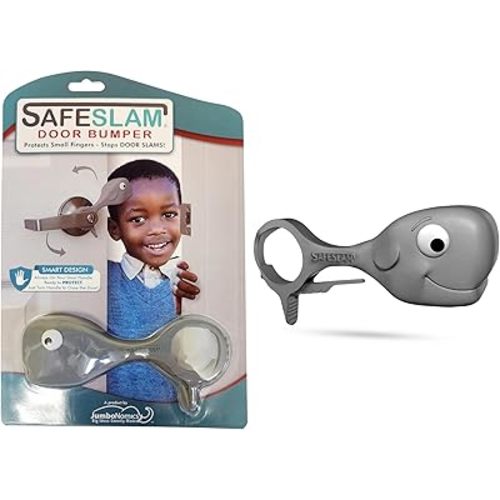 Baby Proofing Door Stopper, Door Pinch Guards Protect Child Fingers & PET Tails. Baby Safety Finger Protectors Prevent Pinch Injuries – Kids and Adults Love Whale Pinch Guard (Grey)