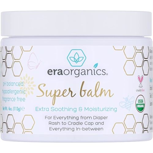 Era Organics Healing Ointment for Babies - USDA Certified Organic Natural Gentle Moisturizer for Sensitive Skin Prone To Baby Eczema, Cradle Cap (Infant Seborrheic Dermatitis), Rashes & Hives (4 oz.)
