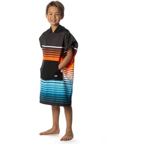 Flow Changing Poncho for Kids - Microfiber Hooded Swim Towel Poncho for Boys & Girls, Perfect for Beach, Pool, or Swim - Quick Dry, Absorbent, Light Weight, and Easy to Pack (Sunset Drift, Small)