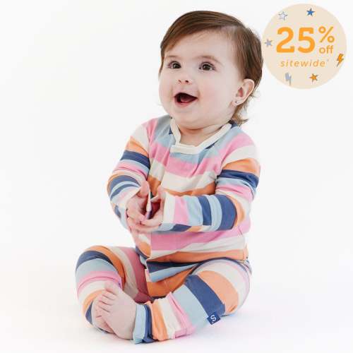 big multi stripe pink cloudstretch™ magnetic convertible coveralls – Magnetic Me