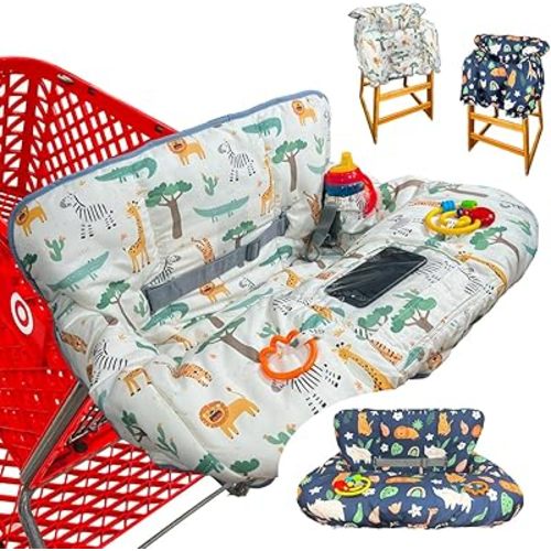 Shopping Cart Cover for Baby Grocery Cart Cover for Baby boy and Baby Girl, High Chair Cover for Baby and Toddler, Baby Registry Gift - Waterproof - Extra Large - Double Sided (Beige)