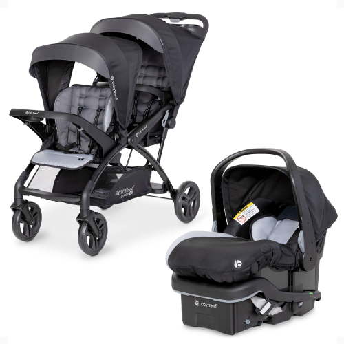 Baby Trend Double Stroller w/ Infant Car Seat, Sit N' Stand & EZ-Lift Plus, Stormy, Travel System