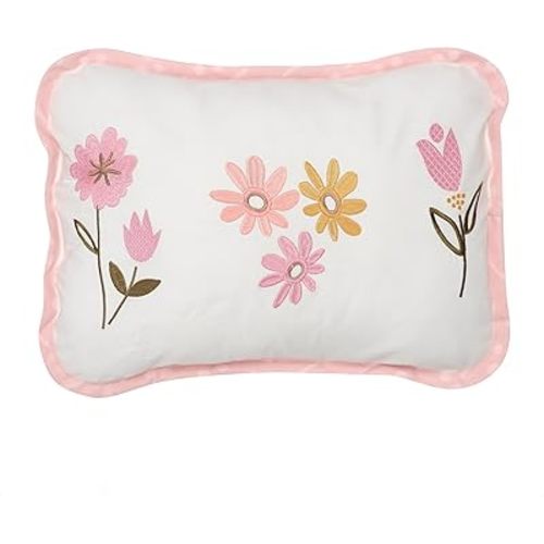 Lambs & Ivy Little Garden Luxury Embroidered Floral Decorative Throw Pillow