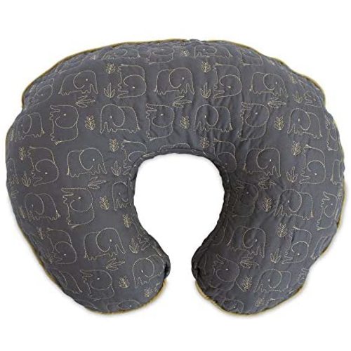 Boppy Nursing Pillow and Positioner—Luxe | Charcoal Gold Quilted Elephant | Breastfeeding, Bottle Feeding and Baby Support | With Removable Cover in Premium Fabric | Awake-Time Support