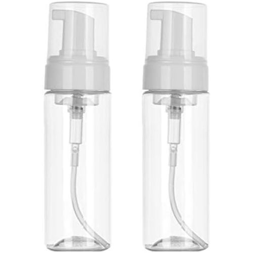 Foaming Dispenser 7oz Transparent Empty Spray Bottle 2Pcs Plastic Foam Pump Travel Soap Portable Foam Bottle (200ml)