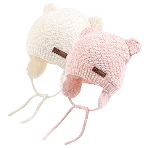 XIAOHAWANG Baby Hat Cute Bear Toddler Earflap Beanie Warm for Fall Winter