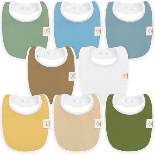 Keababies 8pk Organic Baby Bibs For Boy, Baby Drool Bib For Baby Boys And Girls, Newborn Teething Bibs (terracotta)