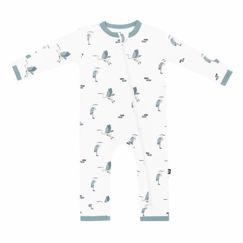 Zippered Romper in Blue Heron