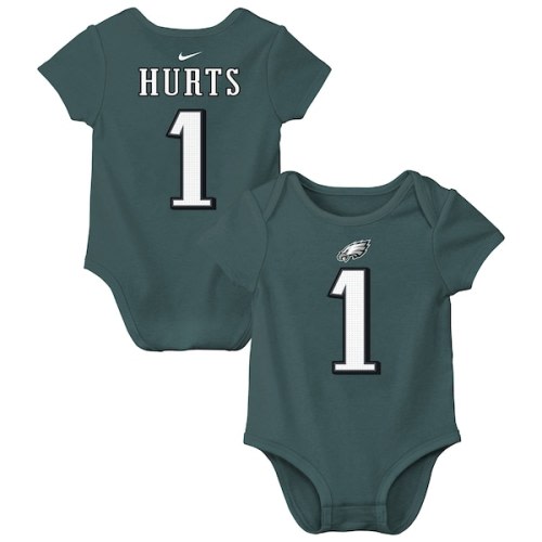 Newborn & Infant Nike Jalen Hurts Midnight Green Philadelphia Eagles Player Name & Number Bodysuit