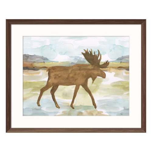 Lake & Lodge Glass Framed Moose Print Wall Art, 21x17