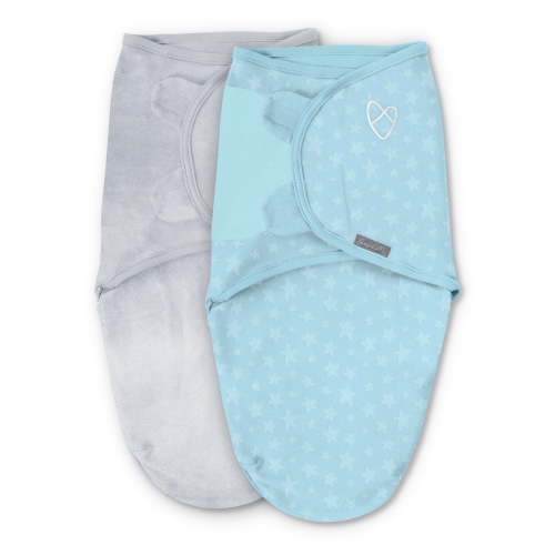SwaddleMe by Ingenuity Velboa Original Swaddle - Blue Stars, 2-Pack