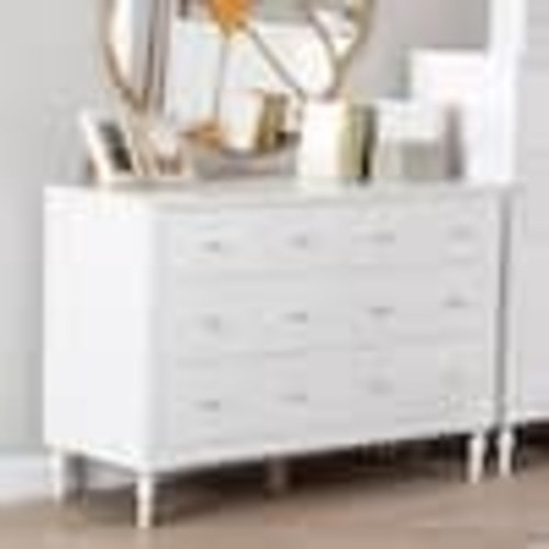 Baxton Studio Roni White 7-Drawer 47.6 in. Dresser 256-14085-HD