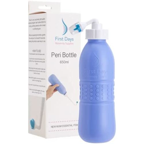 First Days Maternity - Large Capacity Peri Bottle 650ml - Perfect for Postpartum Soothing and General Hygiene (Blue)