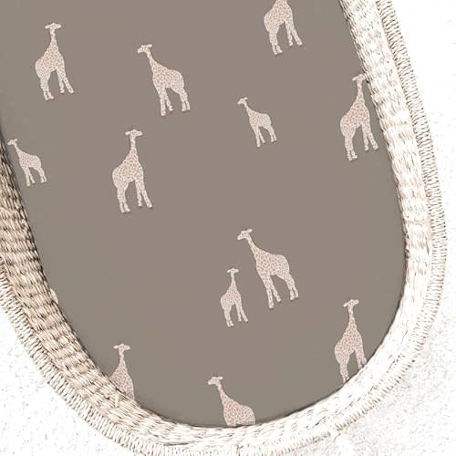 GUNAMUNA Unisex Baby Infant Changing Pad Covers, Ultra Soft and Safe on Skin, Baby Shower, 30" x 18", Giraffe Maple