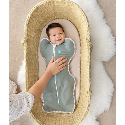 Love to Dream Swaddle UP, Baby Sleep Sack, Self-Soothing Swaddles for Newborns, Improves Sleep, Snug Fit Helps Calm Startle Reflex, New Born Essentials for Baby, 1.0 TOG, 5-8.5 lbs, Deep Olive