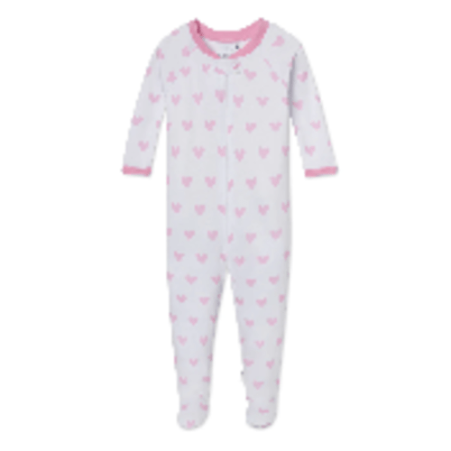 LAKE | Baby | Pima Cotton Pajamas | Darling Pink Heart Baby Sleeper