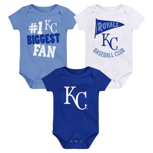 Kansas City Royals Newborn & Infant 3-Pack Fan Pennant Bodysuit Set
