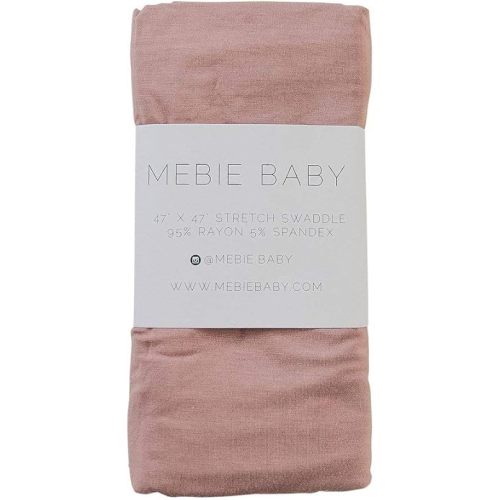 Mebie Baby Dusty Rose Stretch Swaddle, Modern and Neutral Swaddle Blanket for Baby Girl, Soft Baby Blankets, Newborn Swaddle Blanket, 0-3 Month, Comfy Wrap, Baby Essentials & Gifts (47" x 47")