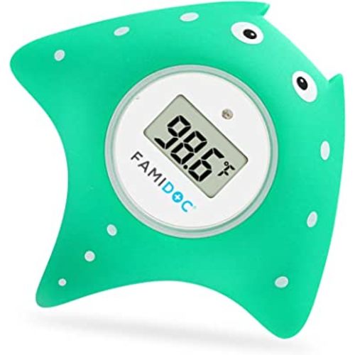 Baby Bath Thermometer with Room Thermometer - Famidoc FDTH-V0-22 New Upgraded Sensor Technology for Baby Health Bath Tub Thermometer Floating Toy Thermometer (Blue)