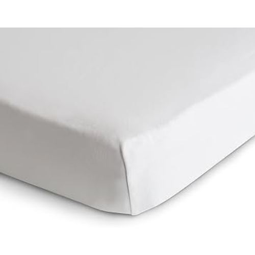 mushie Stretchy & Soft Crib Sheet | Fitted 28" x 52" (White)