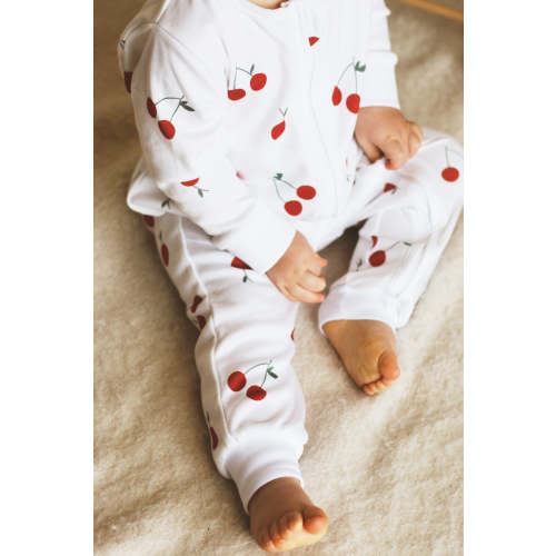 Cherry Bamboo & Organic Cotton Zip Sleepsuit Romper One Piece